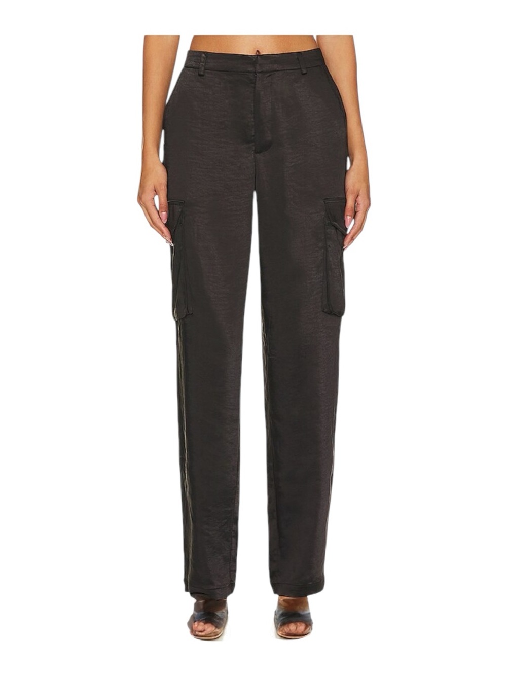 Good American Satin Cargo Pants Black Size 2/26